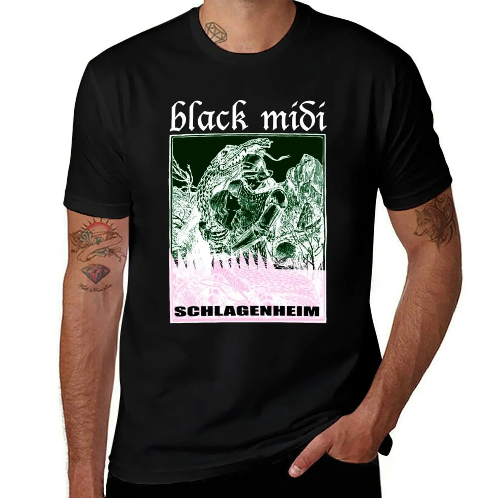 Black Midi Schlagenheim T-Shirt luxury clothing labubu Funny t-shirt luxury designer heavy weight t shirts for men