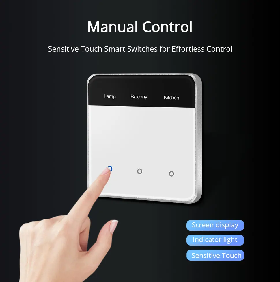 Zemismart Matter WIFi EU DIY Namensschalter mit Bildschirmunterstützung Homekit Google Home Smartthings Home Assistant Control – Detail 10