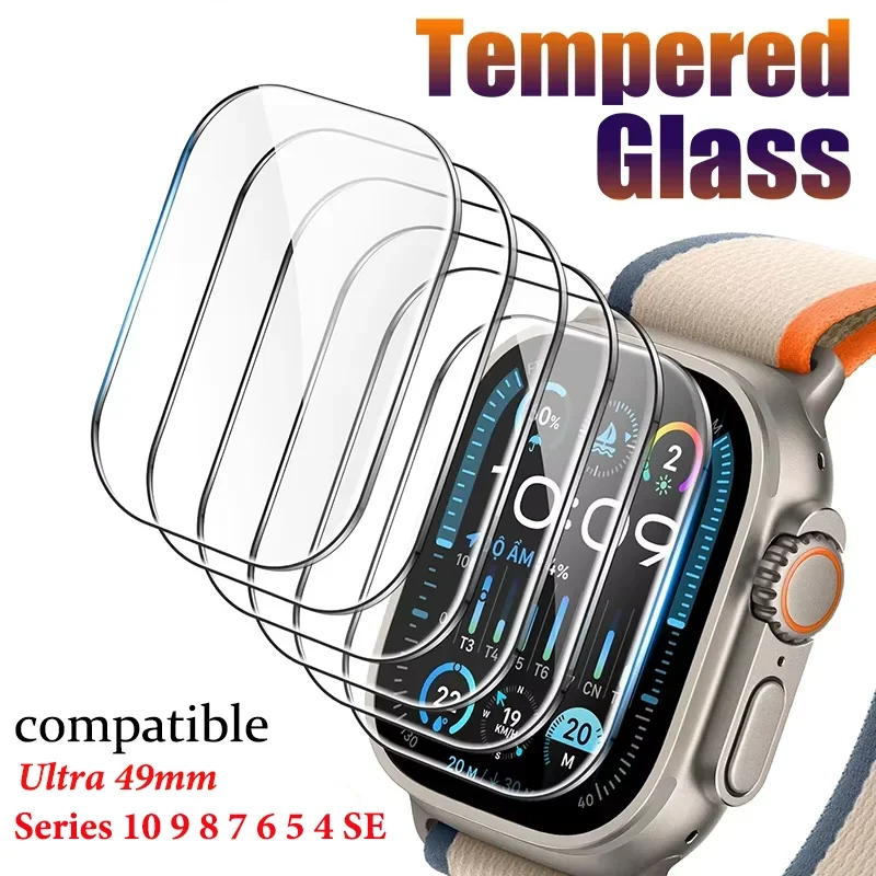 Glass Screen Protector Film For Apple Watch Ultra 2 49mm 10 46mm 42mm Soft Hydrogel Film iWatch 9 8 7 6 5 SE 45mm 41mm 44mm 40mm