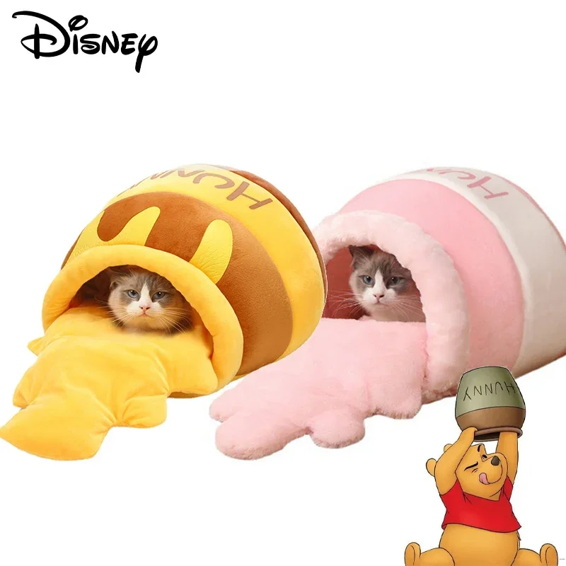 Disney Winnie Dog House Cat Kennel Cat Bed Warm Pet Basket Cat Sleep Bag Cat Nest  for Cats Small Dog Chihuahua Nest Supplies