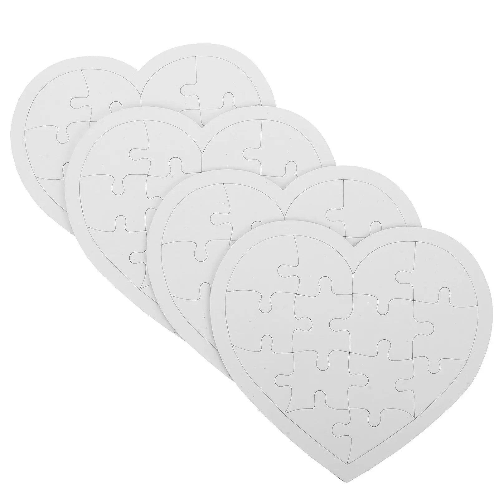 

4 Sheets DIY Blank Puzzle Pieces for Coloring Drawing Craft Supplies Kids Creativity Development and Family Fun Time