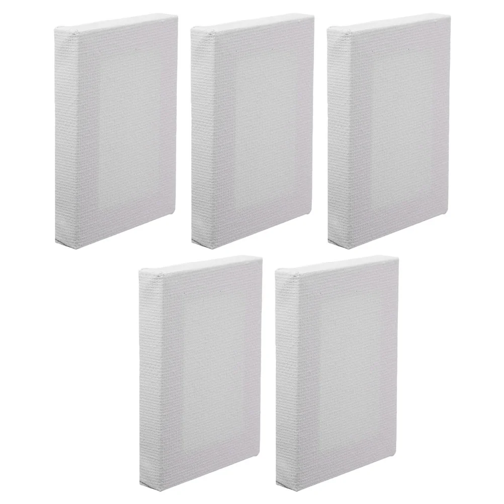 

5 Pcs Picture Frame Mini Canvas Painting Boards Square Shape Artist Oil White Blank Frames