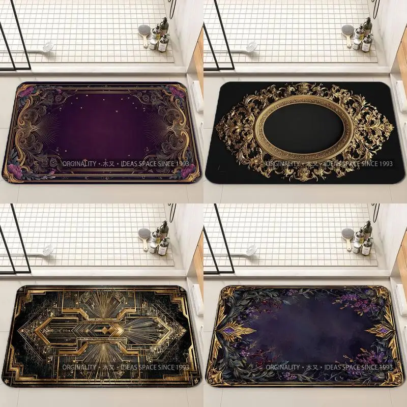 

Коврик с цветочным и золотым узором, украшение для гостиной, домашний диван, нескользящий ковер, кабинет, спальня, татами, детский мягкий напольный коврик