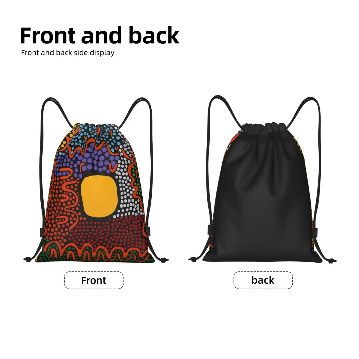 Yayoi Kusama Drawstring Backpack Women Men Gym Sport Sackpack Foldable Funny Polka Pop Shopping Bag Sack