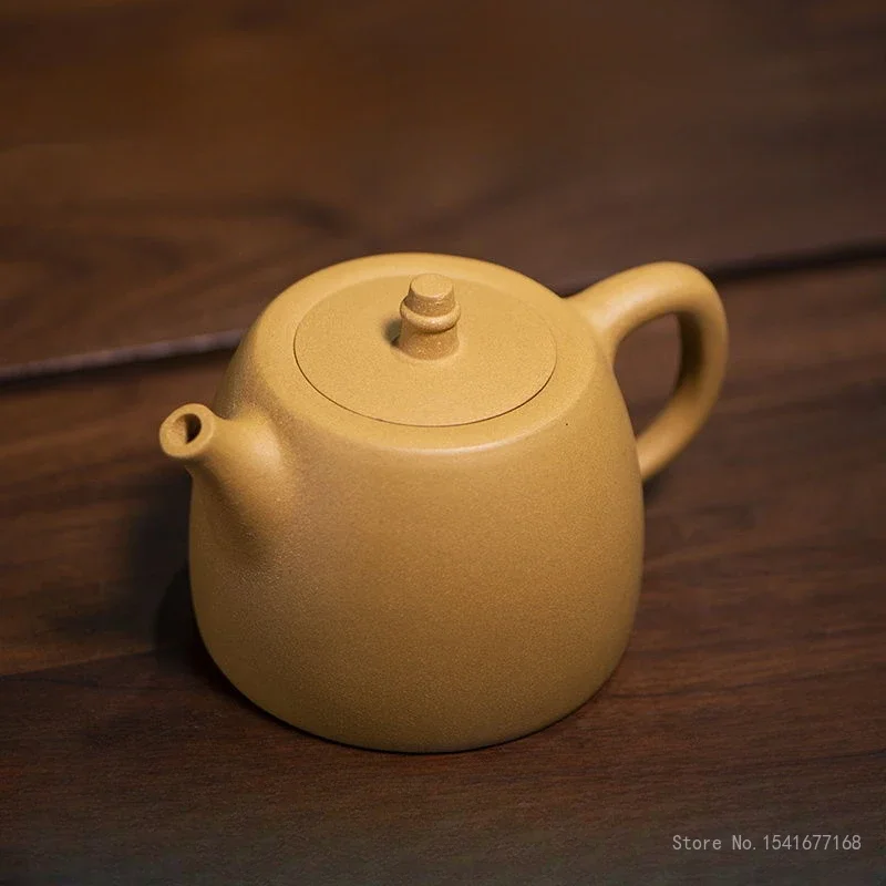 Chinese Style Yixing Purple Clay Pot, Kung Fu Tea Set Household Teaware Handmade Yellow Color Teapots, Large Capacity 460cc, 1Pc