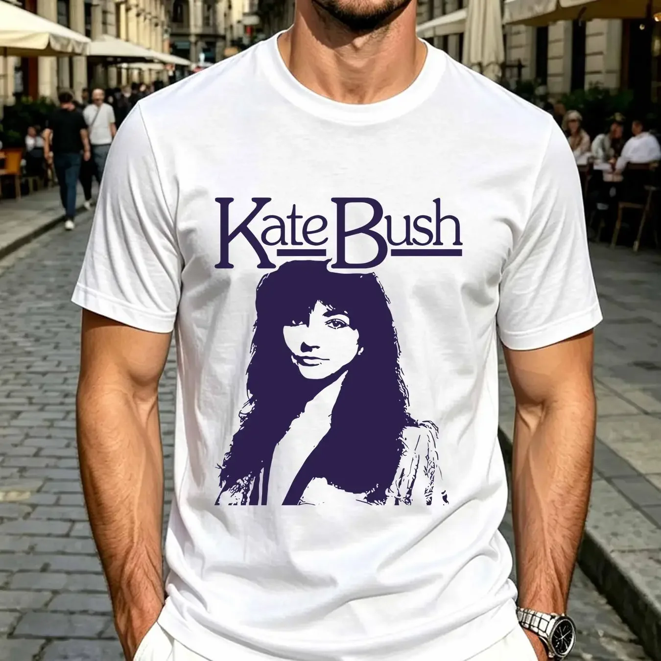 washed T Shirt Rare Kate Bush Band Tour Bjork Aphex Twin long or short sleeves vintage Washed Top For Everyday Wear Breathable