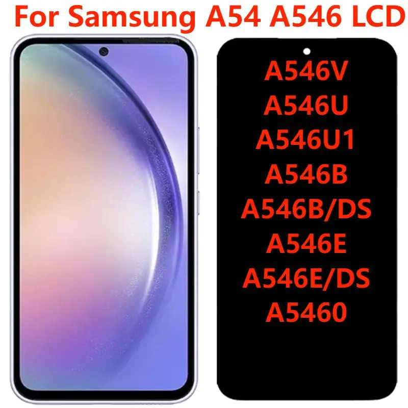 

Для Samsung A54 5G, ЖК-дисплей с рамкой AMOLED 6,4 дюйма SM-A546B A546, ЖК-дисплей с сенсорным экраном, дигитайзер в сборе, запасные части для ремонта