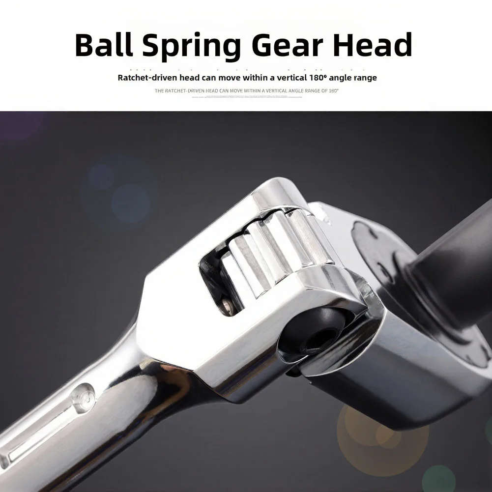 

Удлиненный гаечный ключ-трещотка на 72 зубца с приводом 1/2 дюйма, телескопической регулировкой и нескользящей рукояткой из двух материалов