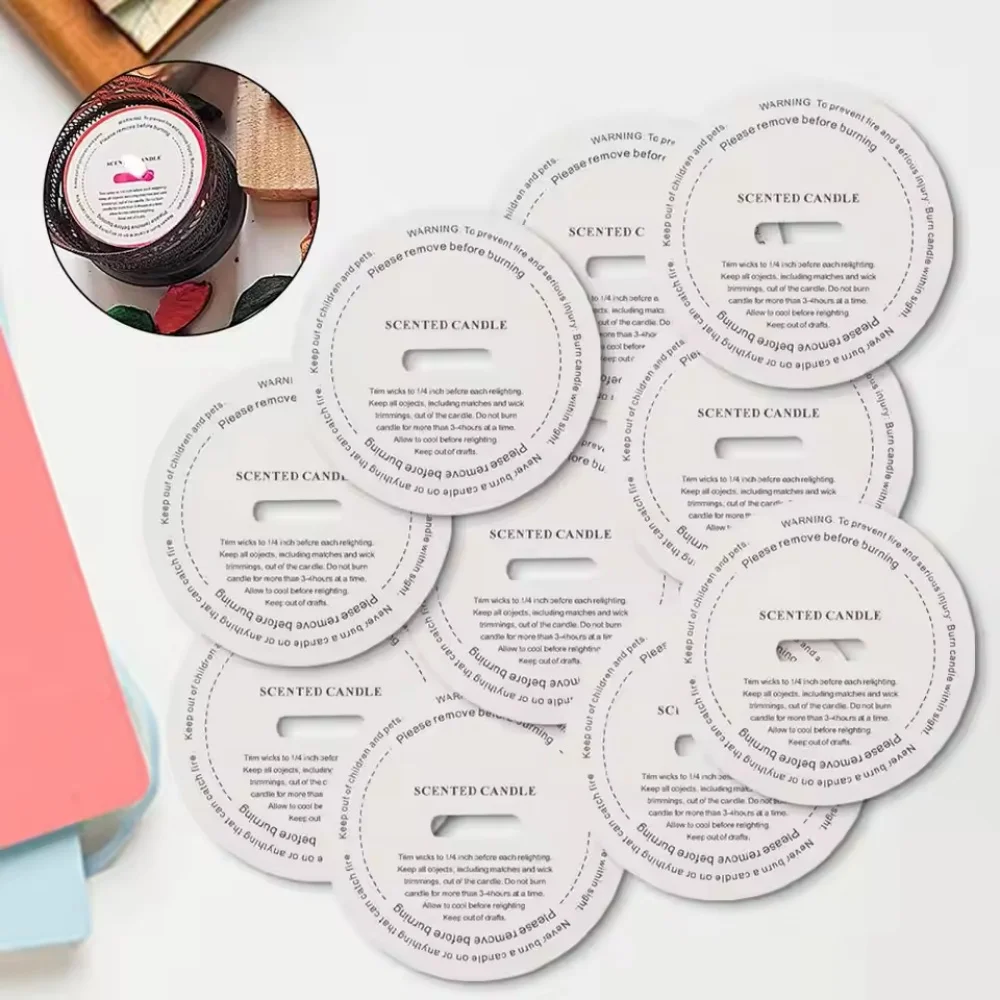 10/50 Pcs Candle Cup Labels Round DIY Manual Aroma Candle Stickers Label Cup Candle Round Sulfuric Acid Paper Dust Proof Sticker