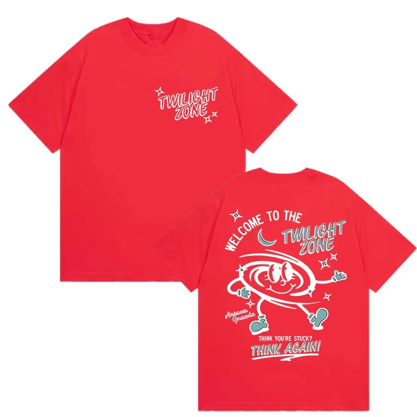 2026 Men's Vintage Cartoon Space Graphic T Shirt Double Sided Print Casual O-neck Short Sleeve Tee Tops
