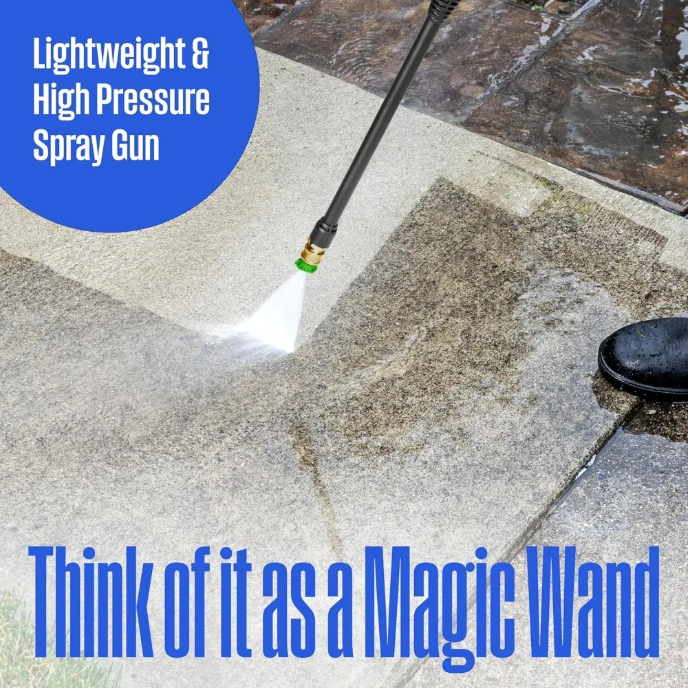 غسالة الضغط الكهربائية 2100 رطل لكل بوصة مربعة مع مدفع رغوة، 1.76 جالون في الدقيقة لتنظيف السيارات والأسوار والممرات الخارجية المنزلية والباحات