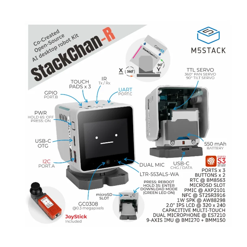 1pcs M5Stack StackChan AI intelligent desktop robot ESP32-S3