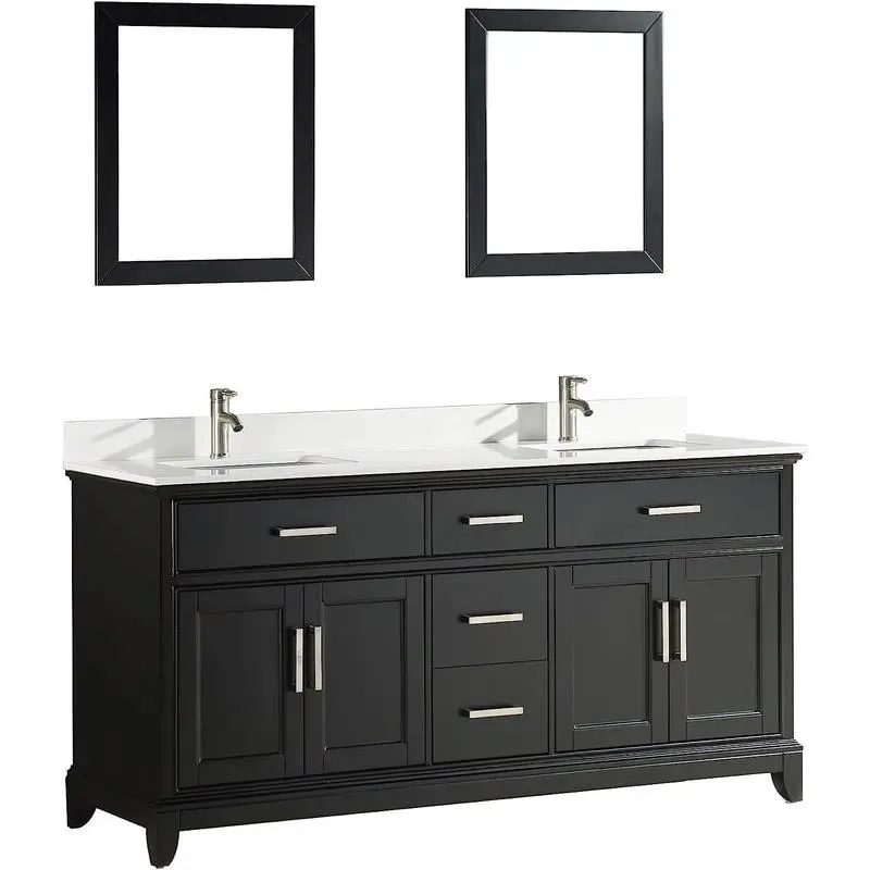 Modern Solid Wood Ceramic Bathroom Sink Cabinet with Copper Faucet Floor Standing Vanity for Villa Bedroom Restaurant Outdoor