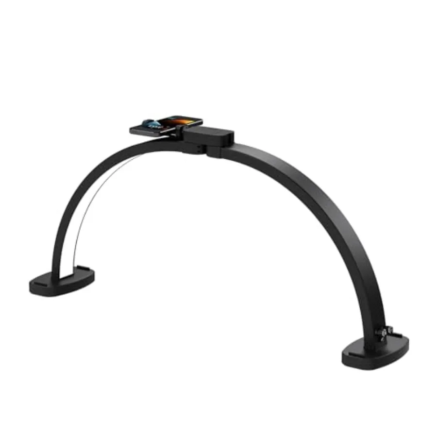 

Настольная лампа для маникюра 31 дюйм, складная, в форме полумесяца, с подставкой для телефона, идеально подходит для начинающих, регулировка цветовой температуры/яркости