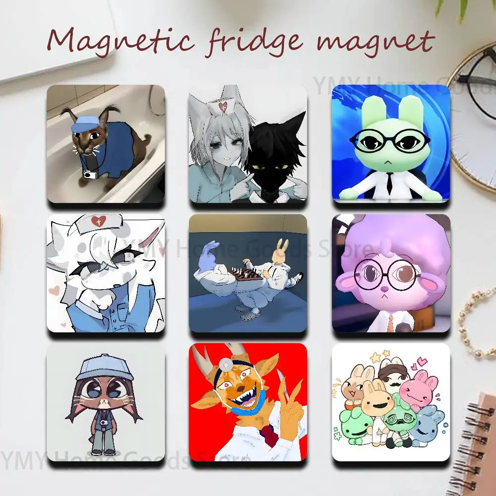 A-Animal Hospital Secretary Secret Agent New PVC Fridge Magnet for Cartoon Refrigerator Decor For Child Magnetic Toy