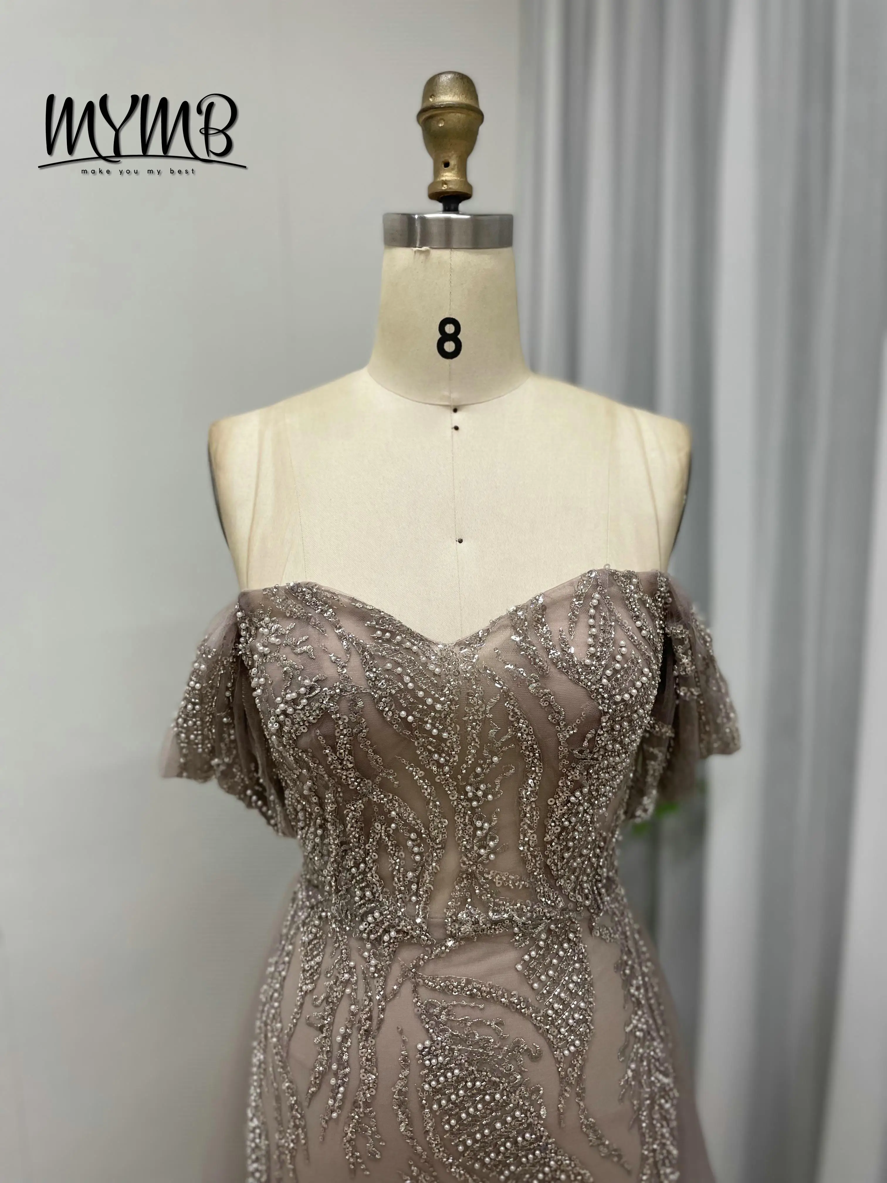 ชุดแต่งงานแบบถอดชายกระโปรงได้ ขายส่ง MYMB สินค้าขายดี สำหรับผู้หญิง ไซส์พลัส ประดับเลื่อมวิบวับ หรูหรา สำหรับสาวๆ รุ่น MY20005