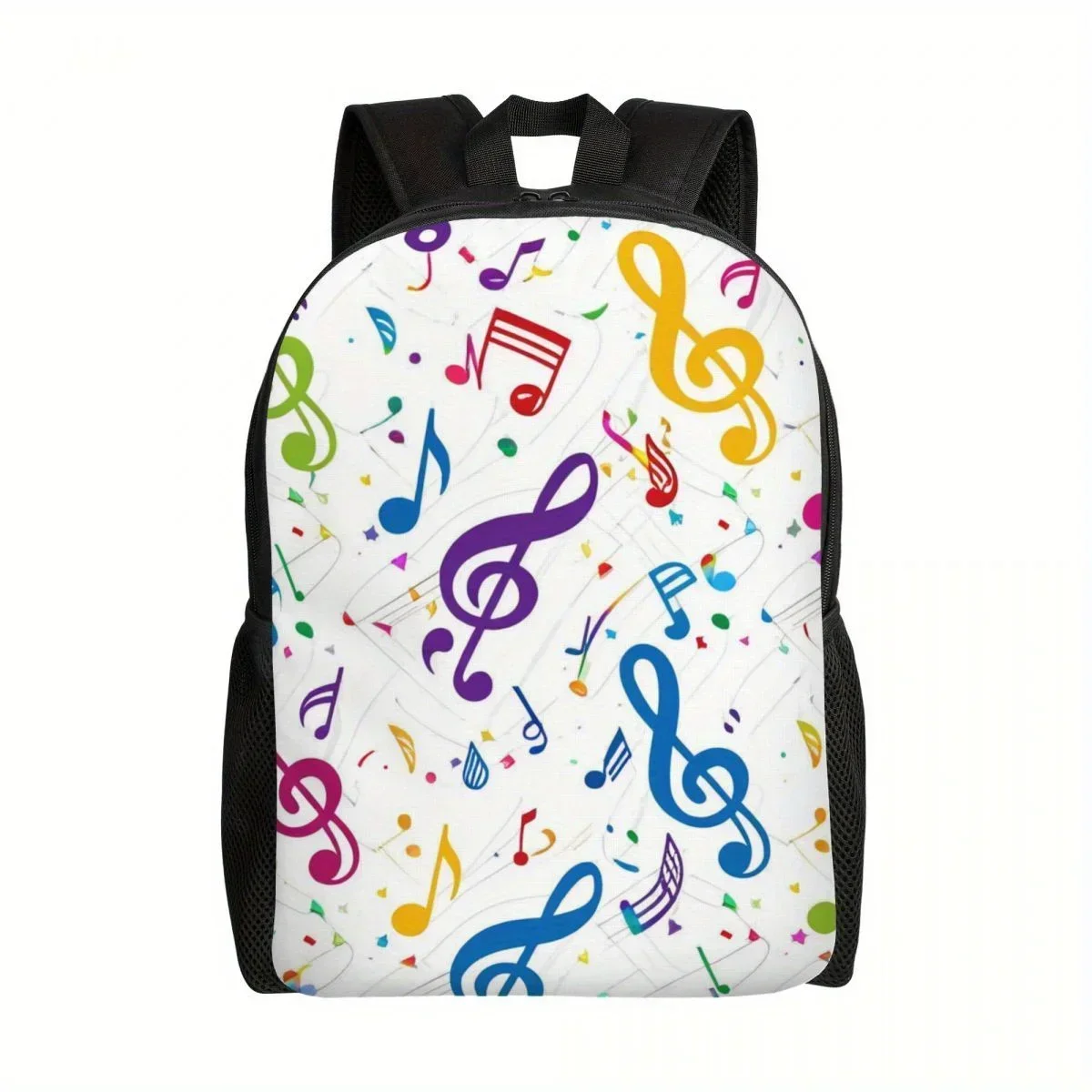 Custom Colorful Music Note Casual Backpack, Shoulder Bag For Men And Women, Lightweight Book Bag, Computer Laptop For Work Trave