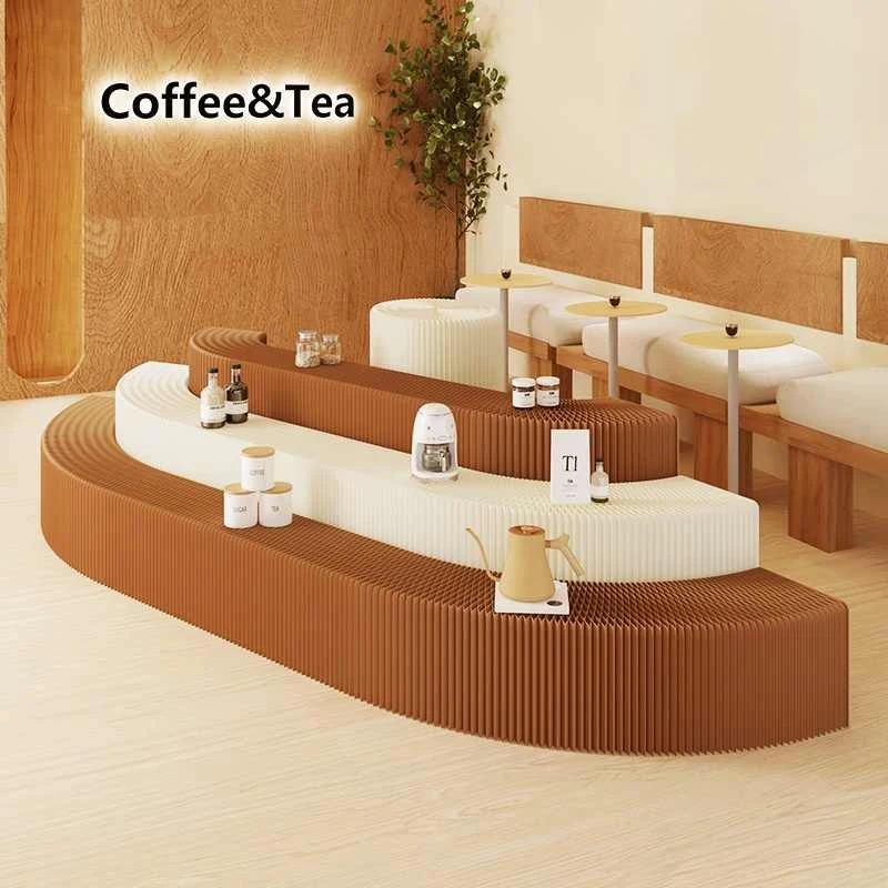 custom.Custom Big Scene Booth Easy Move Kraft Paper Shelves Foldable Display Stands Flexible Floor Display Stand Showroom
