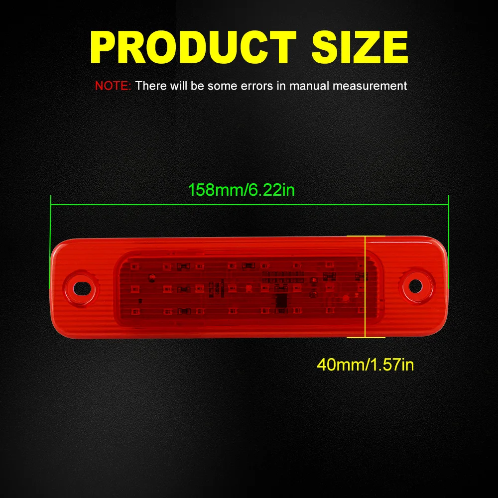 Tercera luz LED de marcha atrás de freno de montaje de alto nivel para Ford Transit Tourneo MK7 Minibus Passenger Van 2006-2014 1519539 lente roja LED