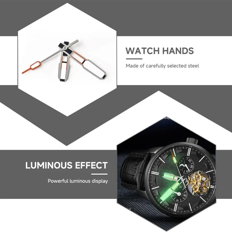 修正された NH35 針時計の針グリーン発光 AP 針シルバーゴールドローズブラック時計アクセサリー NH35/NH36/4R/7S ムーブメント