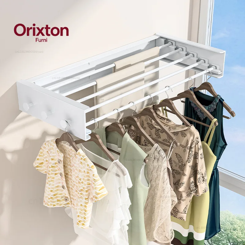 Invisible Folding Clothes Rack Indoor Home Balcony Extendable Wall Mounted Laundry Drying Rack Bathroom Towel Organizer