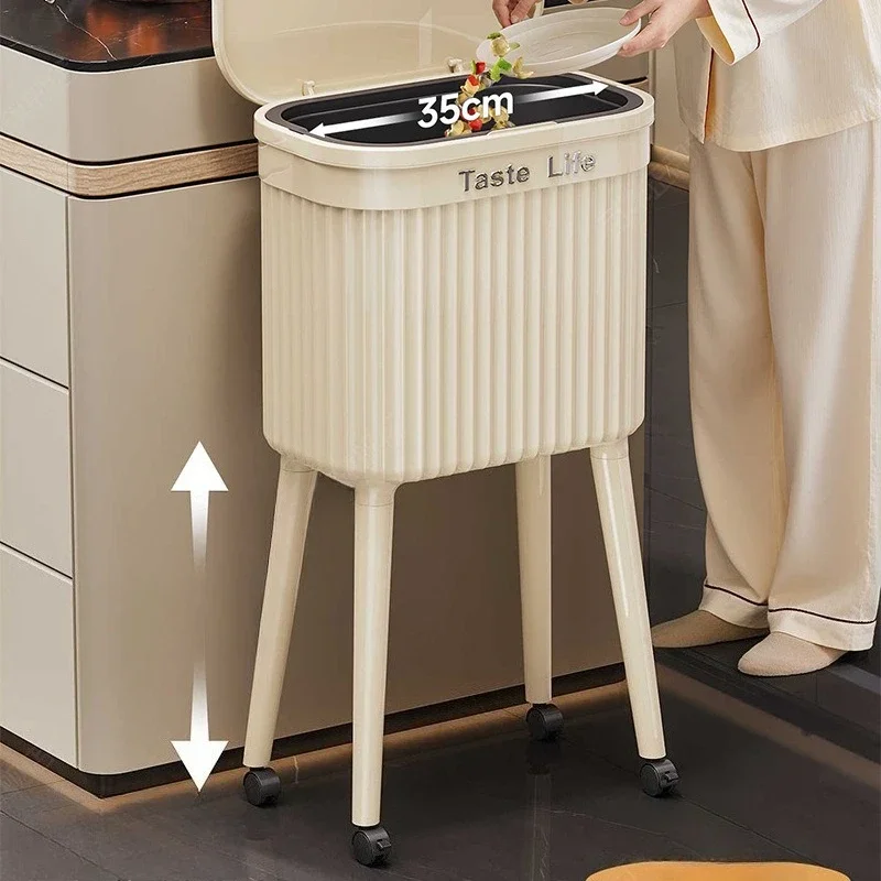 Trash Can New Non-bending Househol Capacity Mobile Wheeled Living Room Bedroom Kitchen Toilet Basurero De Cocina