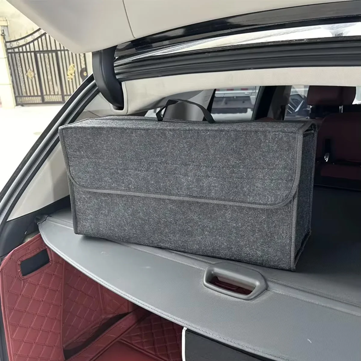 YONGRUN 1pc/2pcs Car Folding Storage Bag Felt Box Storage Bag Tool Storage Box Interior Sorting Storage Bag Trunk Storage Bag