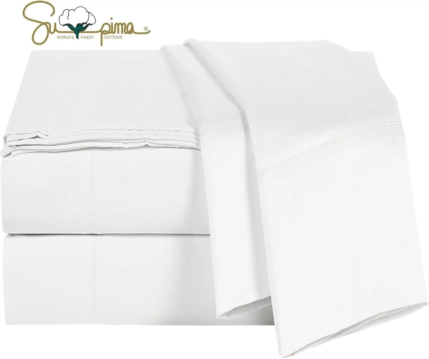 

100% Cotton Sheets 600 Thread Sheet Set Size Sheets 4 & Silk Sateen Weave, Fits Mattress Up to 18",Deep Pocket, Breathable