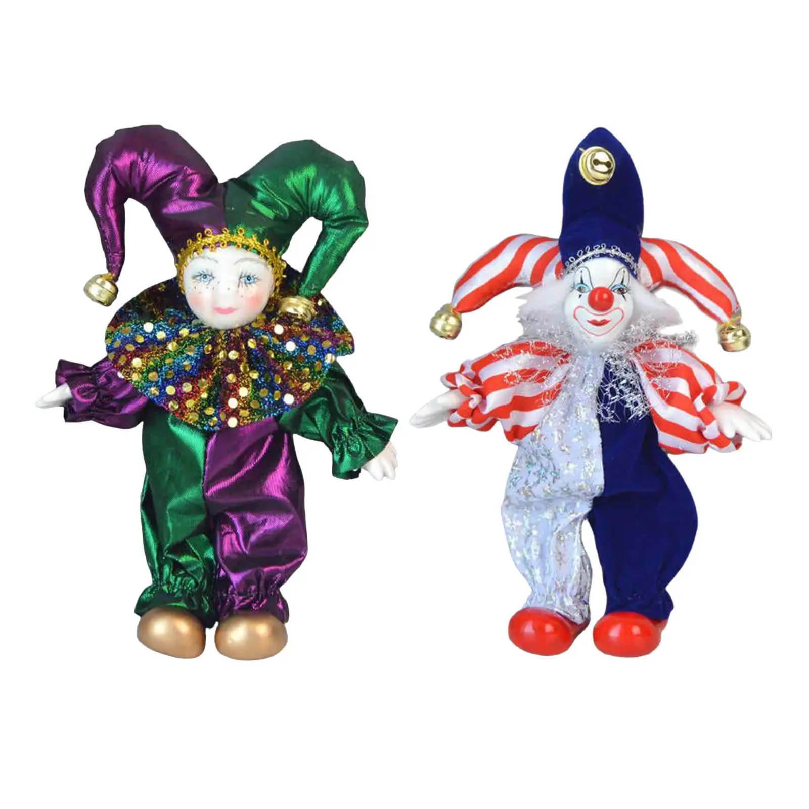 Cute Clown Doll Flexible Joints Arts Delicate for Desktop Collections Decor