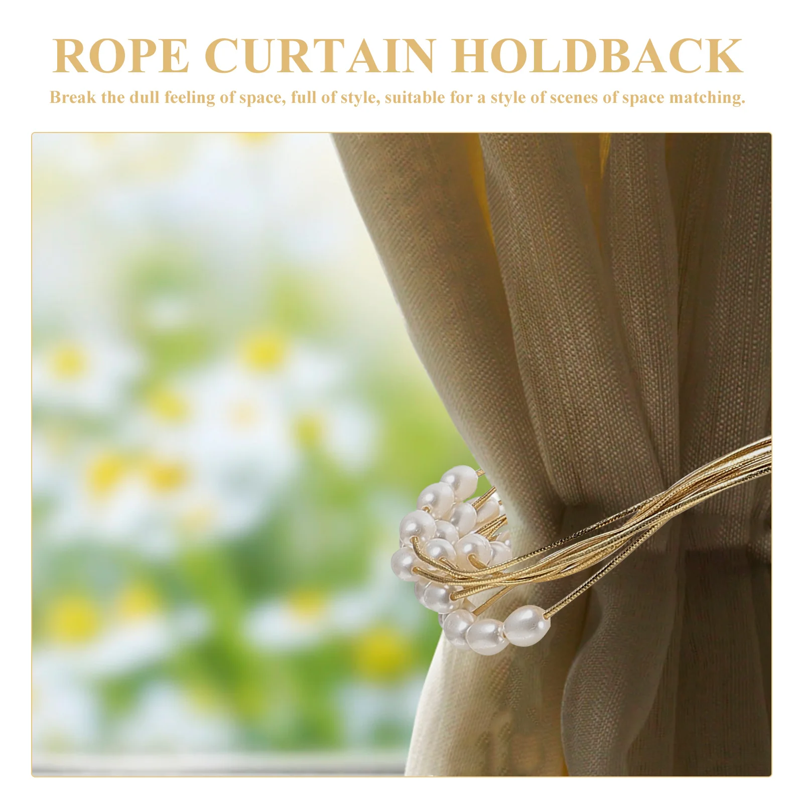

Curtain Tiebacks Ties Pearl Rope Holdback Imitation Indoor Curtains Decoration For Curtain Tie Back Home Decor