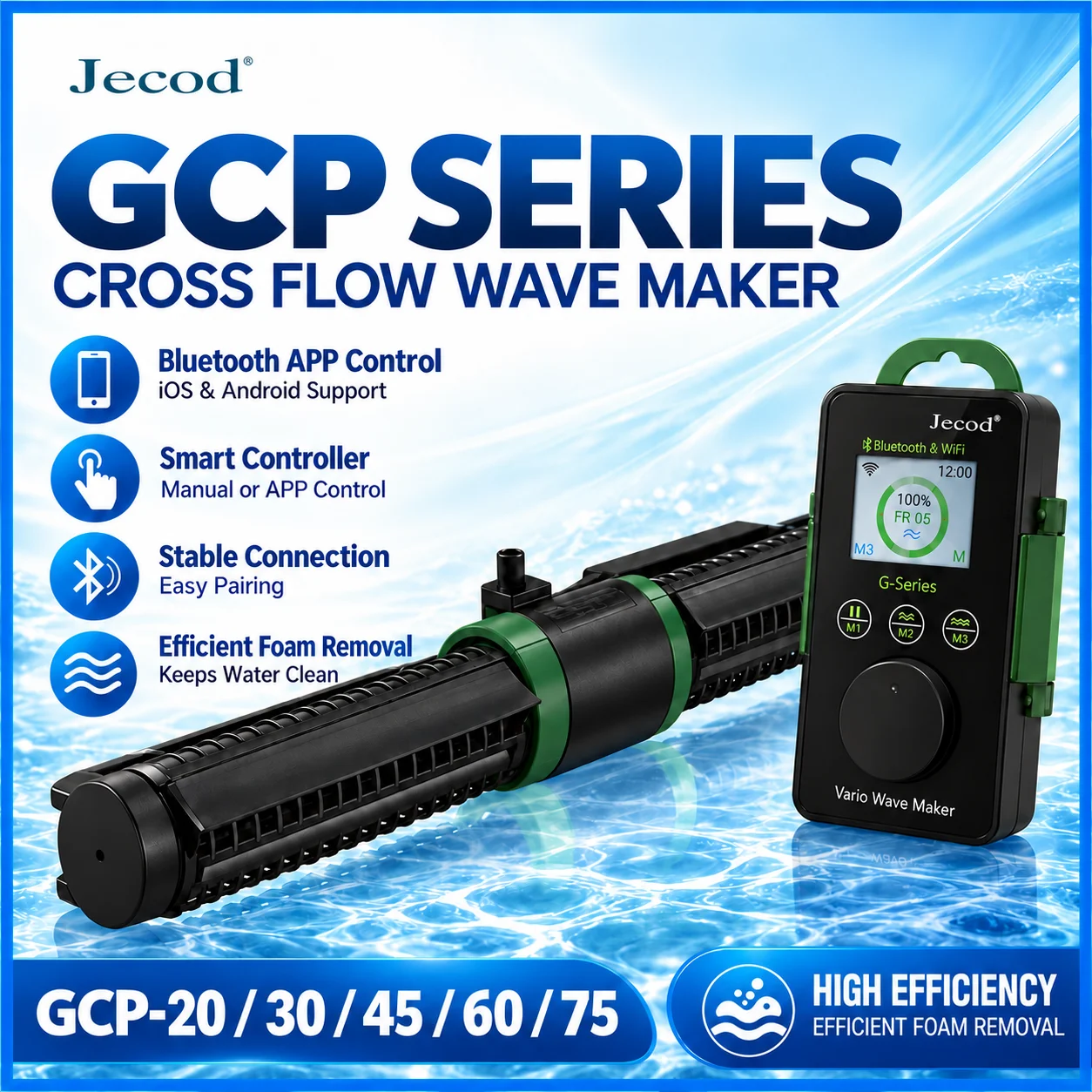 Jebao Jecod GCP Series Aquarium Circulation Cross Wave Maker Pump BT/WIFI Control Vario Flow Water For Coral Reef Fish Tank