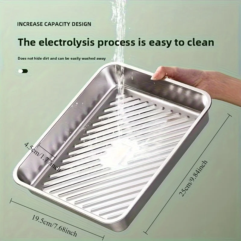 3 مقالي تحميص كبيرة من الفولاذ المقاوم للصدأ مع أغطية - مستطيلة، سهلة التنظيف، غير لاصقة، مثالية لتحميص الخضروات واللحوم #1