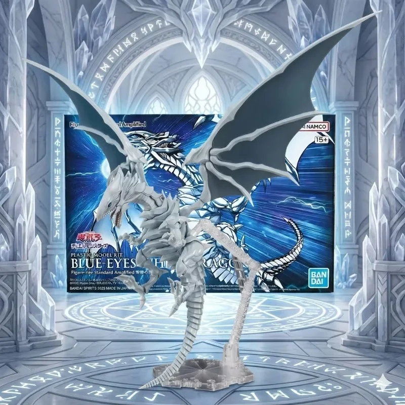 100% OriginalHG1/144rise Standard Amplified Series Yu Gi Oh Blue-Eyes White Dragon Assembly Model Kit ArticulatedActionFigureToy