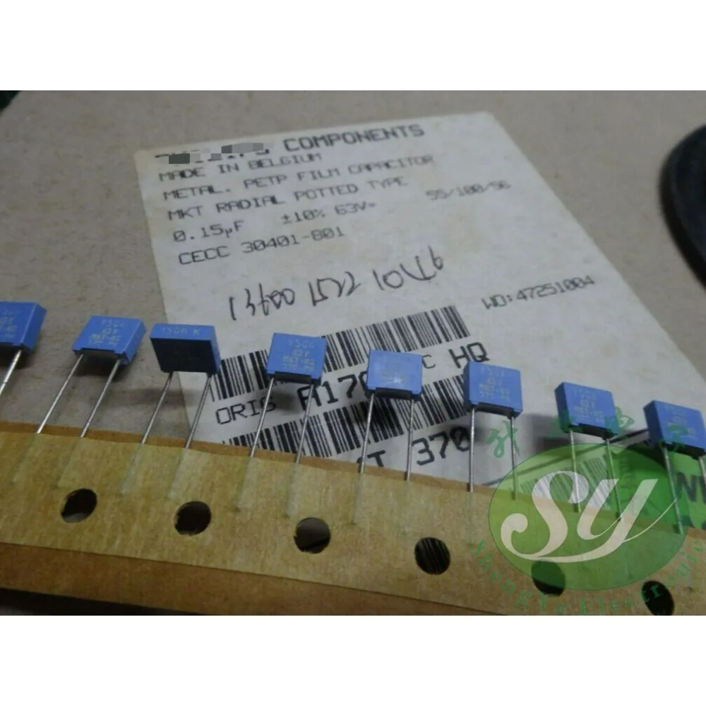 

50PCS MKT370 0.15uf/63v 150nf u15 154 brand new 5mm film capacitor