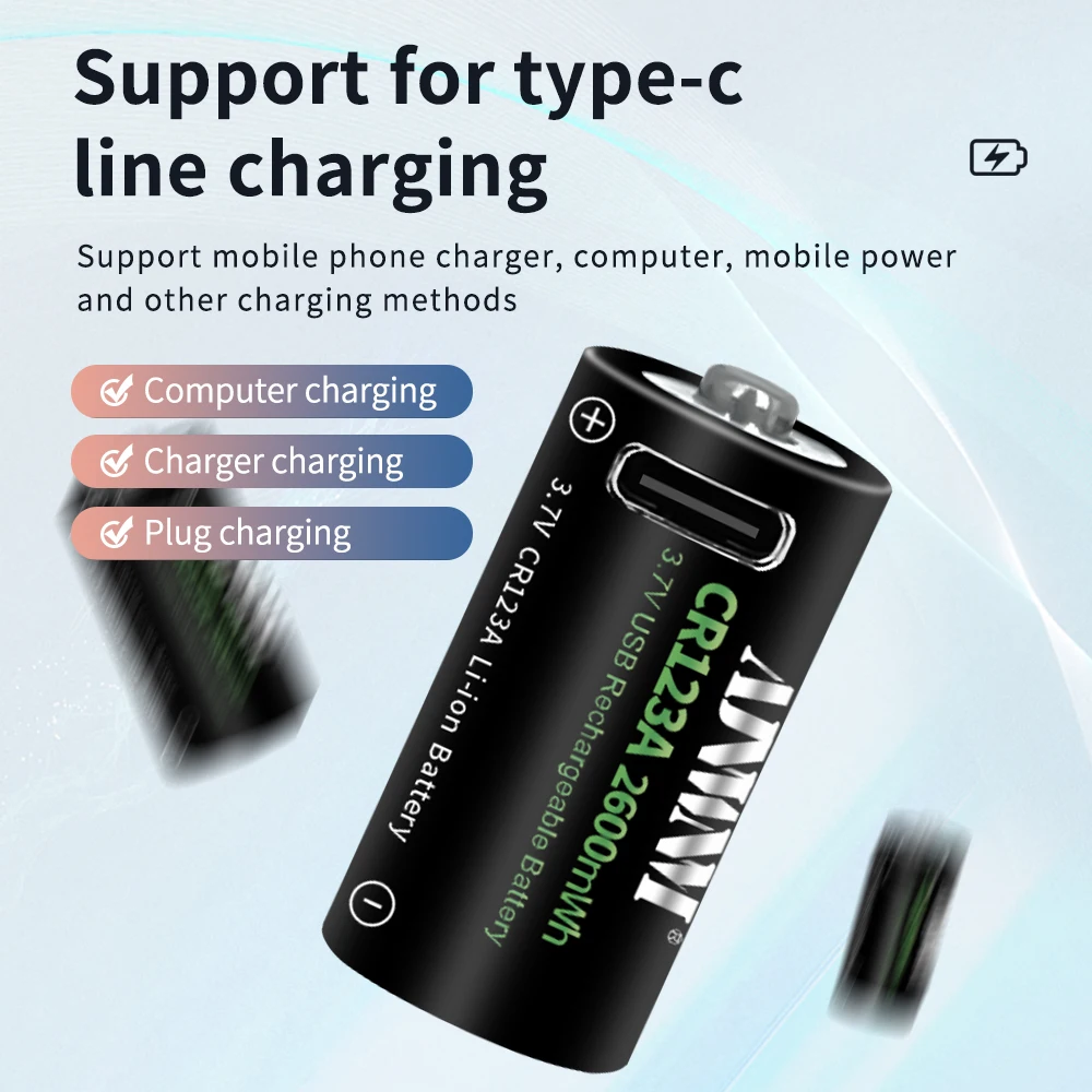 جديد CR123A بطارية قابلة للشحن 3.7 فولت ليثيوم أيون CR17345 16340 بطاريات لقلم ليزر مصباح ليد جيب خلية + كابل نوع c