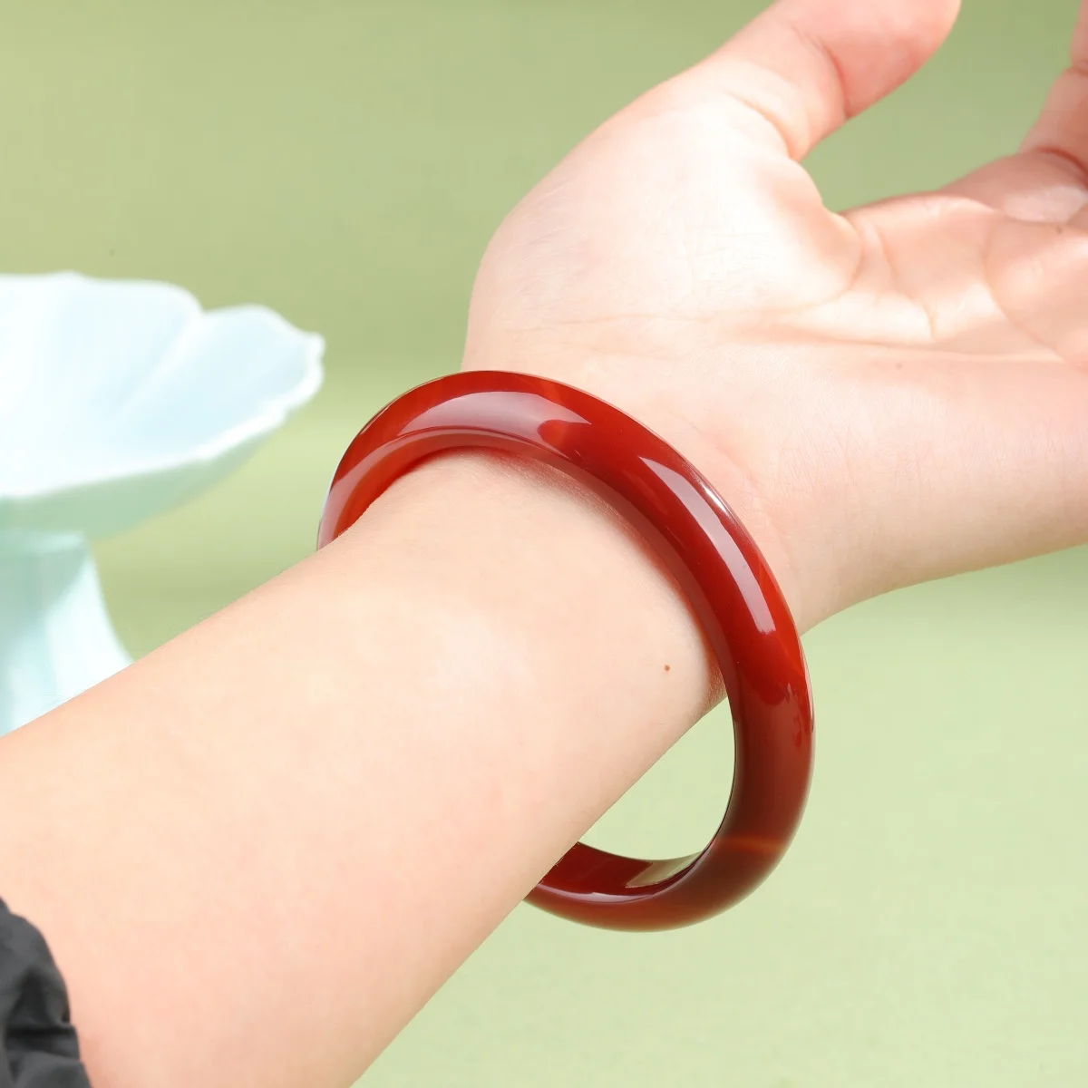 Natural Red Agate Bangle Bracelet Women's Authentic Carnelian Stone Jewelry Lucky Birthday Anniversary Gift Jewellery for Woman