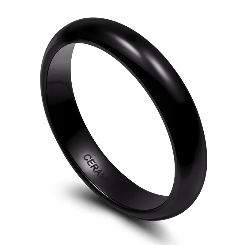 Kolmnsta 4mm Black Ceramic Ring for Man Engagement Wedding Rings Fit Men Women Couple Jewelry bague homme anillos mujer