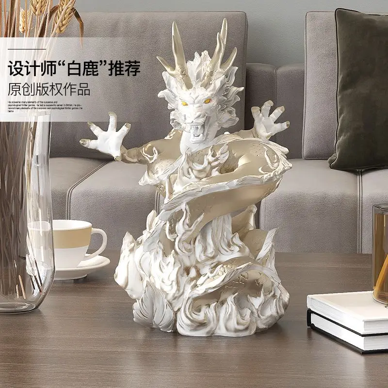 Light Luxury Zodiac Pan Dragon Decoration Living Room Office High-end Jewelry Antique Shelf Bookcase Porch Handicrafts