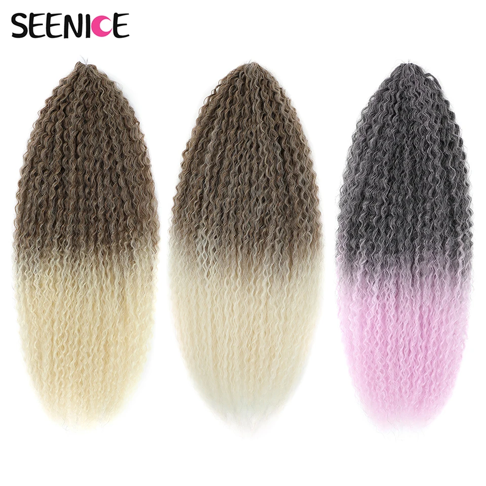 Synthetic Brazilian Crochet Braids Hair Afro Curls Braiding Hair Extensions For Women African Kinky Curly Hair Ombre Blonde
