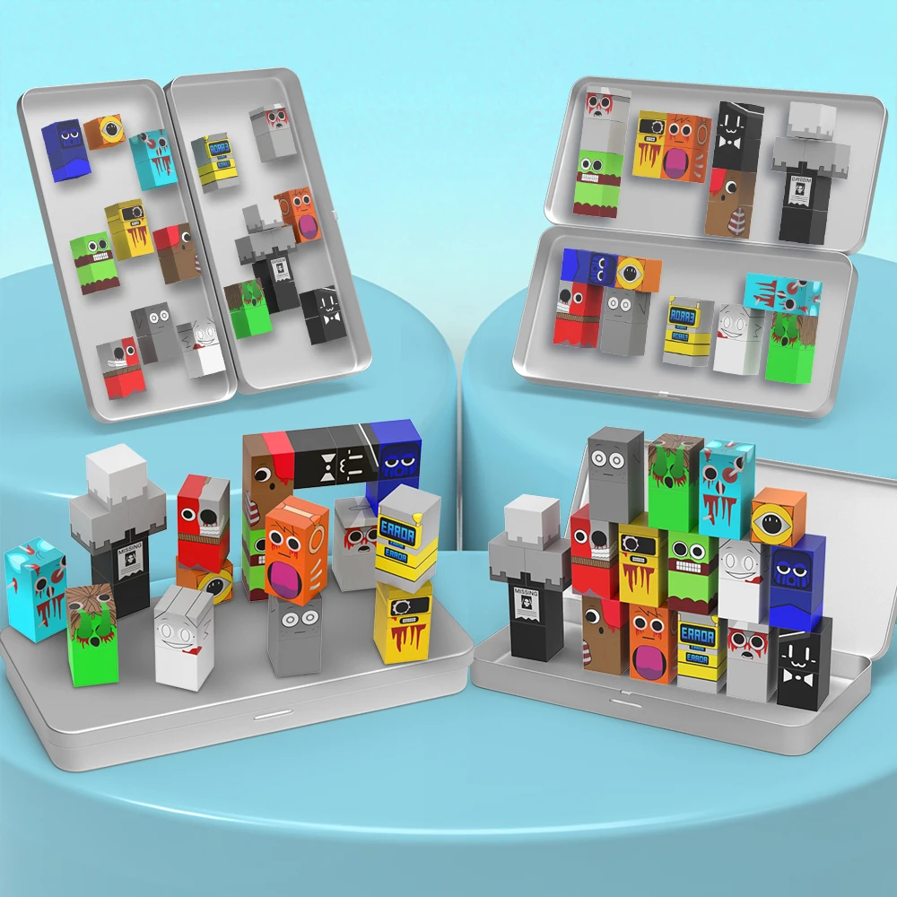 Mini blocchi magnetici, blocchi magnetici da viaggio per bambini piccoli, giocattoli magnetici con scatola di ferro portatile