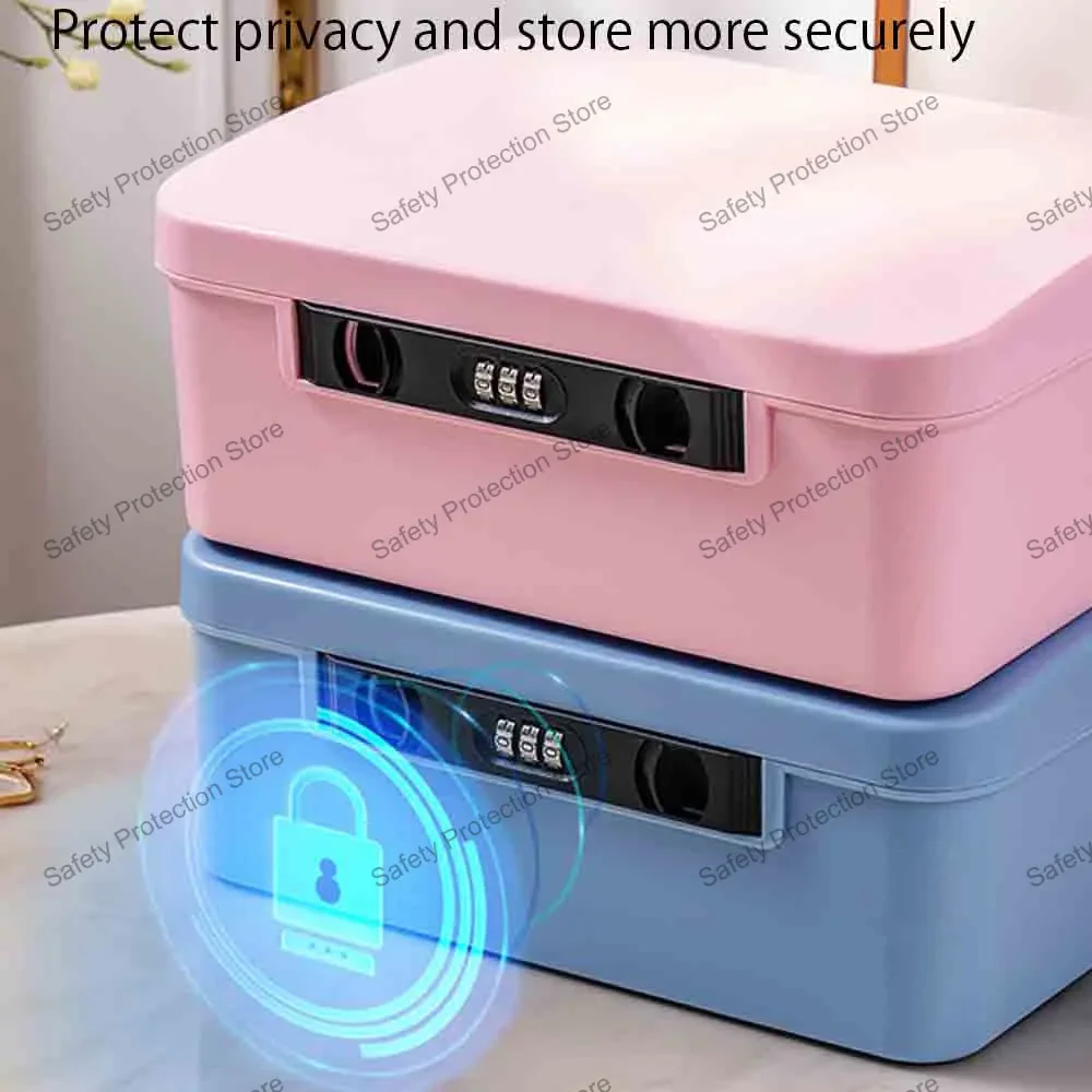 Password Safe Box Storage Box Jewelry Passport Document Privacy Security Box Car Household Travel Office Lock Organizer Case