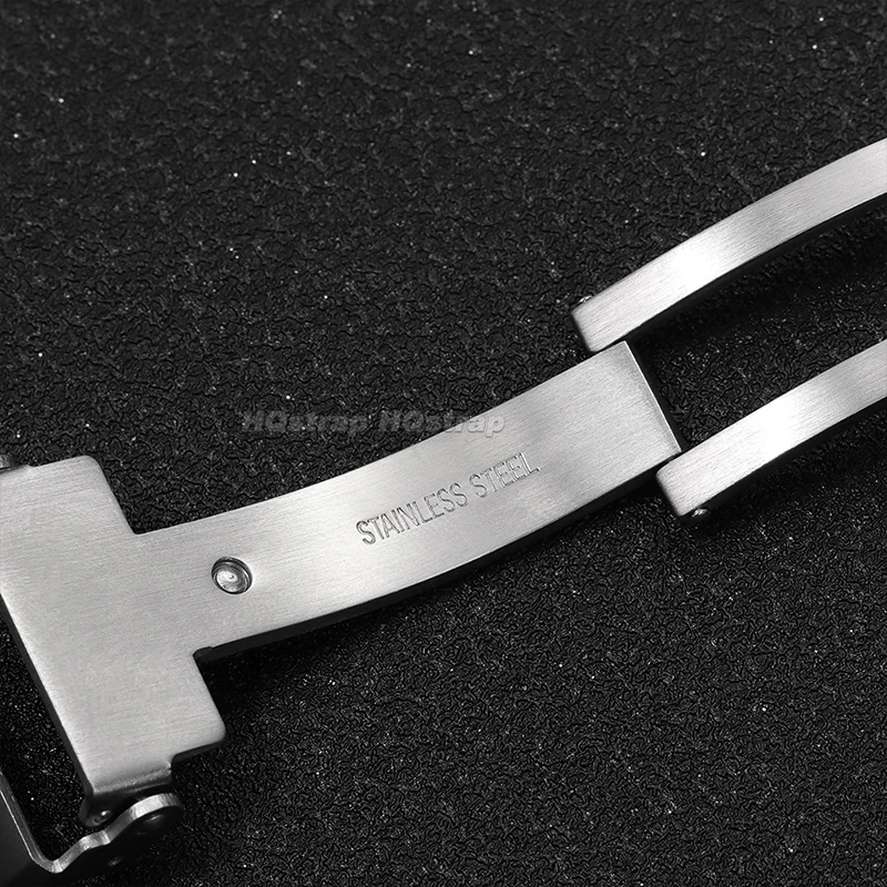 316L Stainless Steel Watch Strap Buckle 18mm 20mm 22mm Metal Solid Folding Clasp Adjustable Deployment Button Watch Accessories