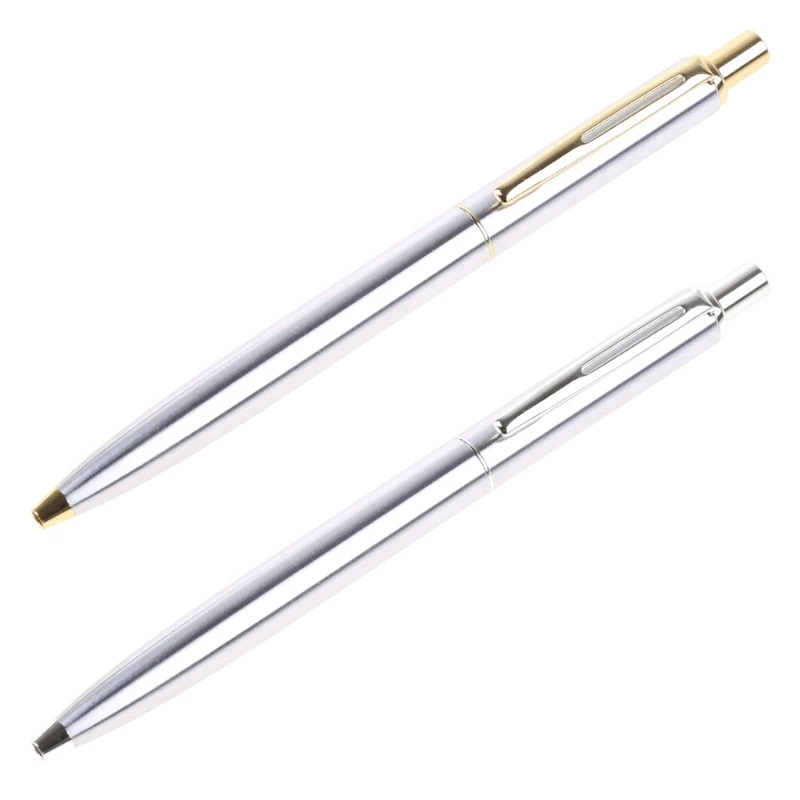 Stainless Steel Metal Push Ballpoint Pen Baoer 37 Ball Point Pen Gift Stationary Dropship