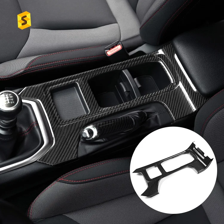 

Carbon fiber decorative frame for the water cup panel of the popular Subaru WRX manual transmission car gearshift