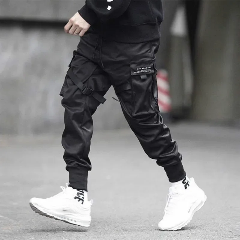 Prowow Black Hip Hop Cargo Pants Men Streetwear Fashion Cotton Joggers Sweatpants Casual Harem Trousers Harajuku Tide Clothing