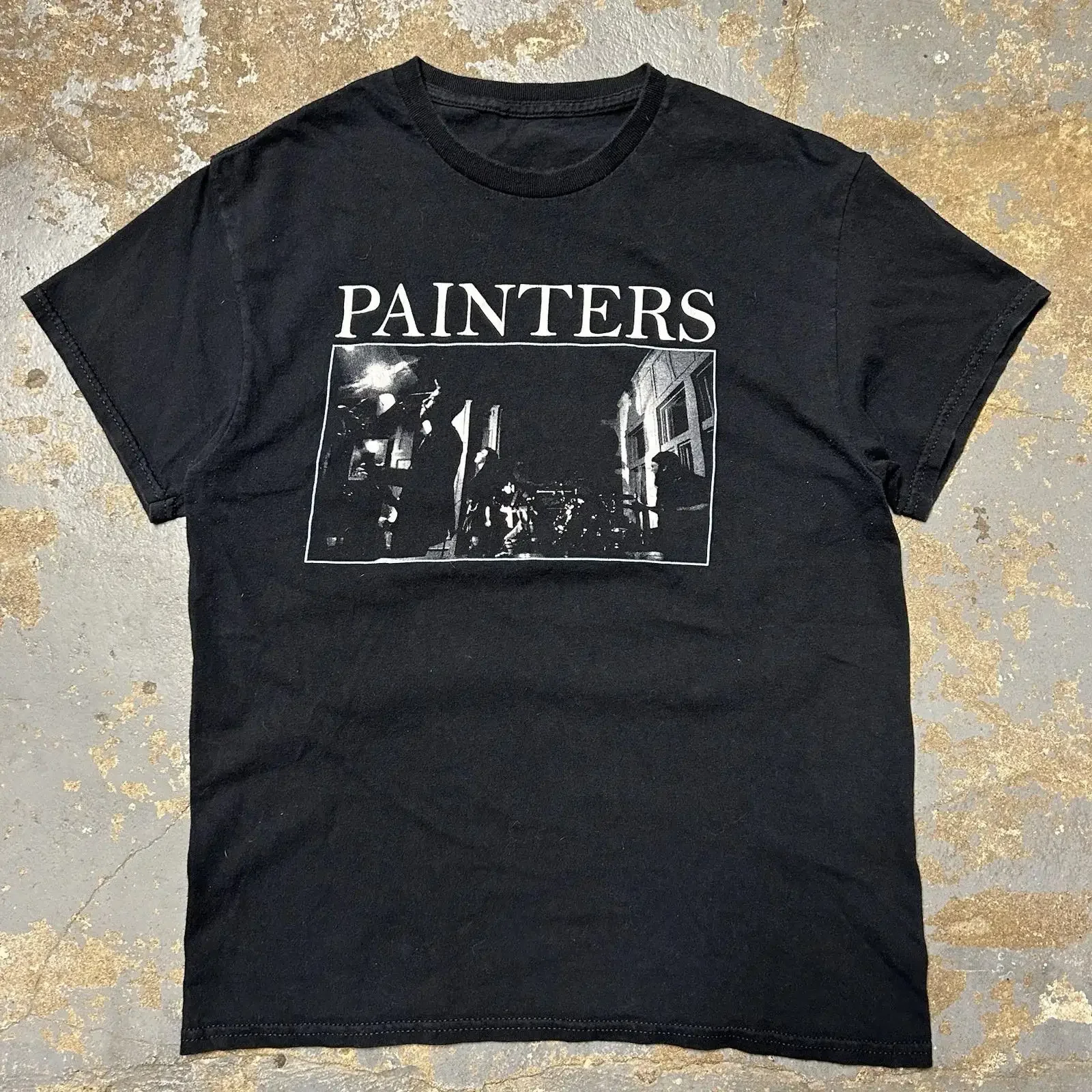 Painters Post Punk Band Black Print T shirt Size Medium vintage Washed homme Stylish Breathable Slightly Comfortable Casual