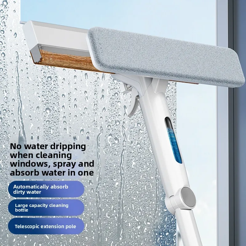 2025 new water collection Window Cleaners Home Appliances cleaning tools water spray  double-sided Telescopic wiper  lave vitres