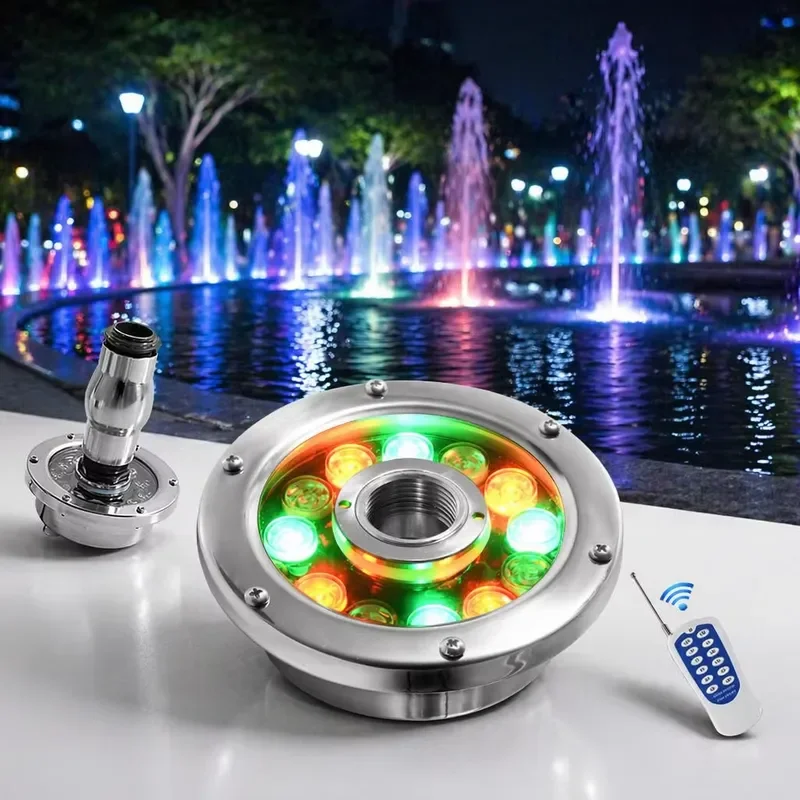 304 316 Stainless Steel DC12V Ip68 Waterproof Full Color Rgb Rgbw Outdoor Dmx512 Underwater Led Fountain Light
