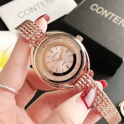 Luxury Top Brand Crystal Watches Women Stainless Steel Ladies Quartz Watches Fashion Elegant Women Bracelet Clock Reloj Mujer