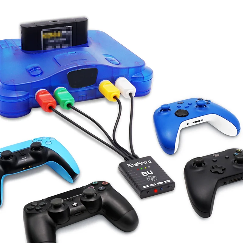 Adaptador de controlador de juego inalámbrico Bluetooth para consola Nintendo 64 N64, compatible con hasta cuatro controladores de juego inalámbricos